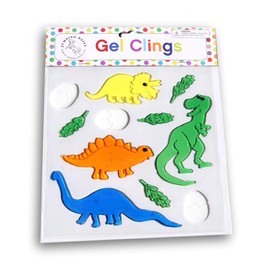 Dinosaurs Window Gel Clings - Dino Friends(T-Rex, Brontosaurus, Triceratops, Stegosaurus, Eggs)