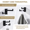 Angle Simple Swivel Double Towel Hook Matte Black, 304 Stainless