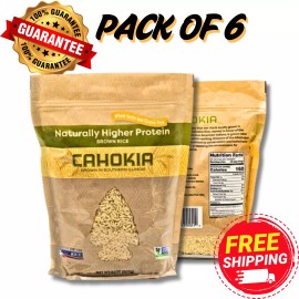 Cahokia PACK OF 6 | Cahokia Higher Protein Brown Rice | Natural US Made Farms | 32 oz