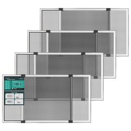 Paramondo Expandable Window Screen, Horizontal (15" H x 21.6" - 40" W, 4 Pack) Adjustable Window Screens, Replacement Window Screens for House Windows