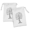 Lunarable Tree of Life Fabric Pouch Set of 2, Aged