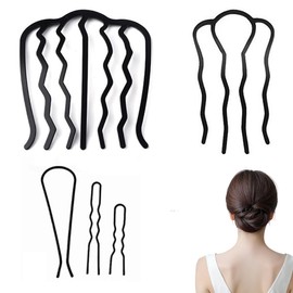 Meltryllis Ball Winding Comb, Firm, Metal, Hair Accessories, Evening Winding, Inner Hair Access, For People with High Volumes, Hair Ornament, Hair Closure, Plush, Simple, Black, Wedding, Graduation