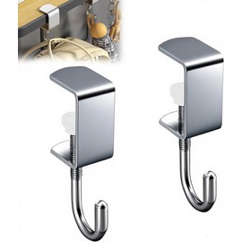 Yuiturt Pack of 2 Bag Holders for Table, Adjustable Metal Handbag Hooks, Table Hooks for Desk, Office, School & Bedroom, for Handbag, Backpack & More