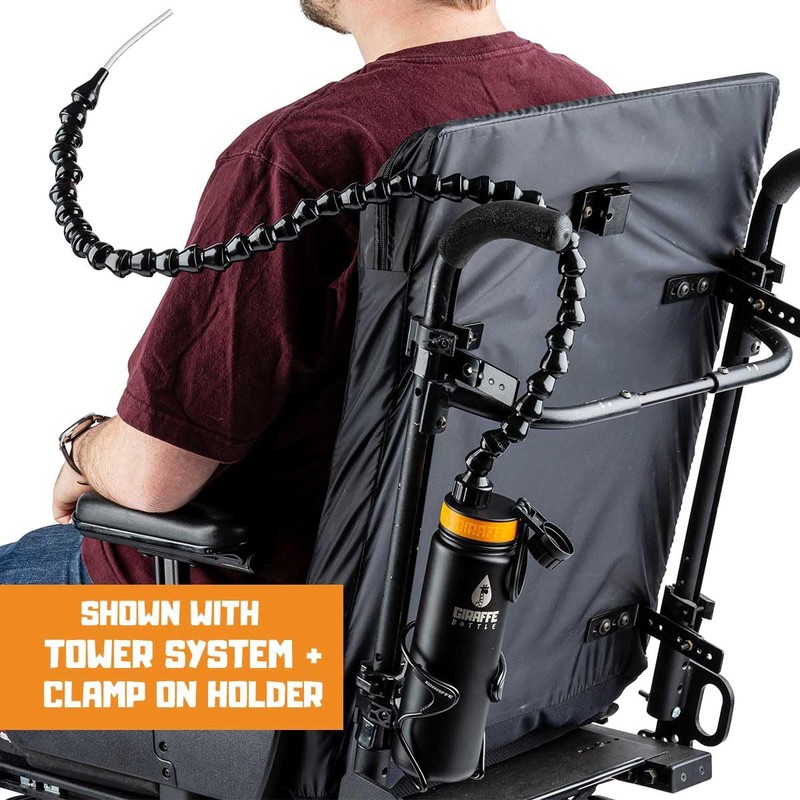 Giraffe Bottle Tower Hands Free Drinking System, Insulated Stainless Steel