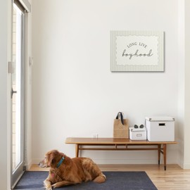 XWELLDAN Long Live Boyhood Boy Nursery Framed Canvas Wall Art Decor, Toddler Little Baby Boys Room Playroom Nursery Decor, 11x14 Inches