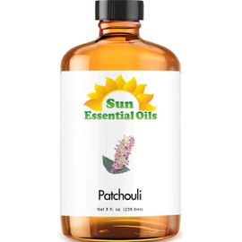 Sun Essential Oils 8oz - Patchouli Essential Oil - 8 Fluid Ounces - Patchouli Oil - Aromatherapy Oils - Patchouli Essential Oil for Candle Making - Patchouli Essential Oil for Diffuser