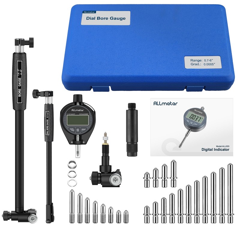 ALLmeter Dial Indicator Bore Gauge with 0.7"-6"/0.0005" Measuring Range Dial