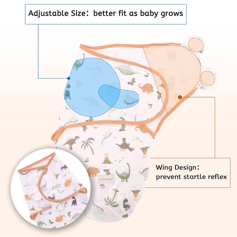 3-Pack Baby Swaddle Sleep Sacks - Newborn Swaddle Sack 0-6
