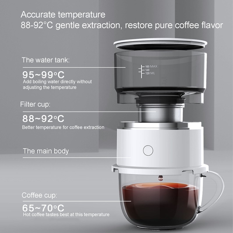 Portable Mini Drip Coffee Maker Automatic Hand Brewing Coffee Maker