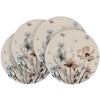 Artoid Mode Brown Poppy Floral Round Spring Placemats Set of