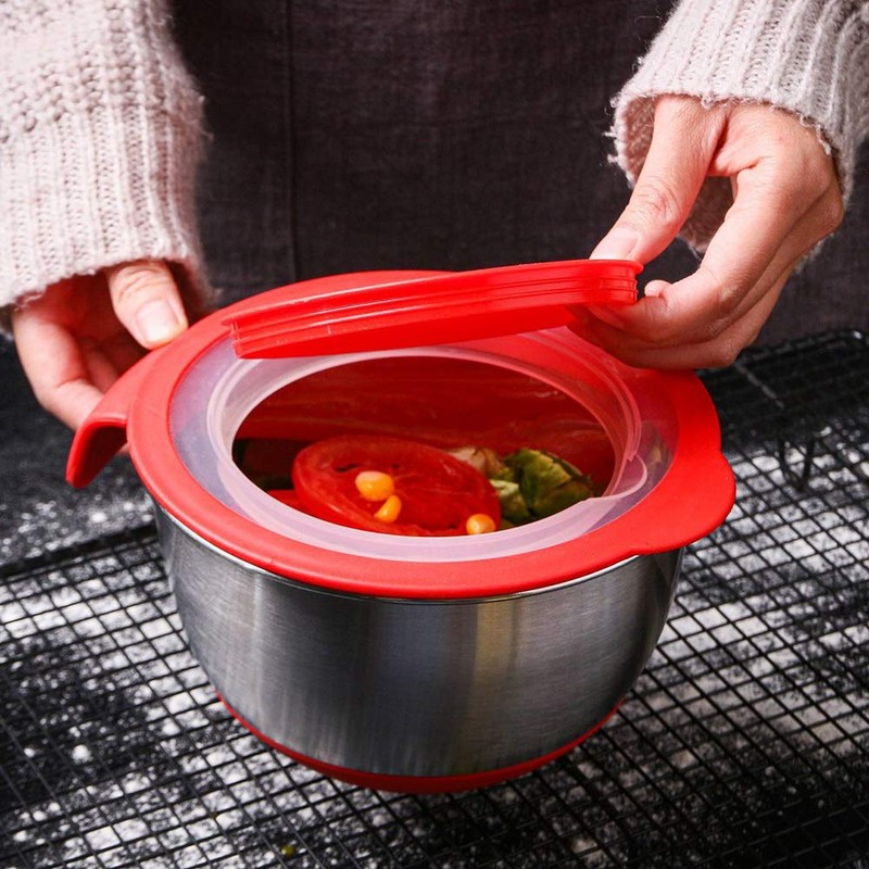 Multifunction Stainless Steel Mixing Bowl with Various Lids and Graters