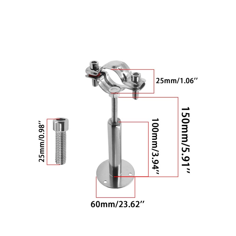 Wall Mount Pipe Supports,Ceiling Mount Pipe Strap Clamp,TTZEZE 304 Stainless