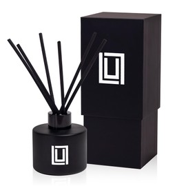 Reed Diffuser Set, Jasmine, Oud & Sandalwood, 6 Reed Sticks, Scent Diffuser for Bedroom Bathroom Living Room & Office - 4.2 FL Oz.