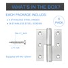 Lift Off Hinge 3" Stainless Steel Door Hinges, 6 Pack