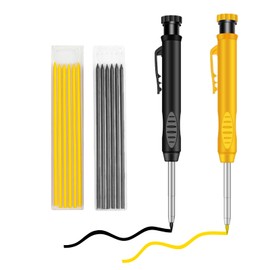 Fgdui 4PCS Carpentry Mechanical Pencils Set Builders Pencil and Pen Refills Deep Hole Marker Construction Pencils Mental Marking Tools for Woodworking Marking, Scribering, Drawing