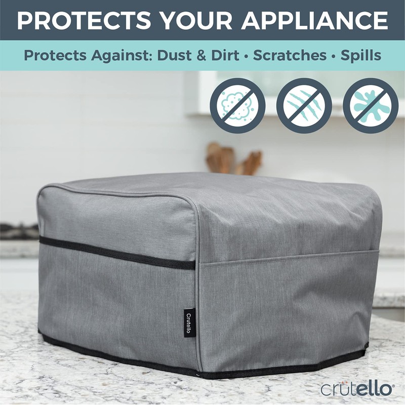 Crutello 4 Slice Toaster Oven Cover with Storage Pockets Dust