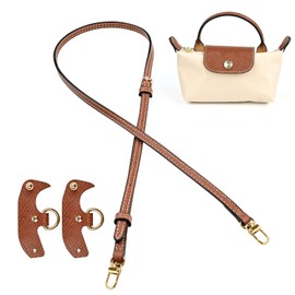 DARENYI Longchamp Mini Bag Strap Leather Replace Brown Adjustable Longchamp Strap for Handbags