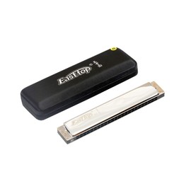 East top 24 Holes Tremolo Harmonica Key of Ab,Tremolo Mouth Organ Harmonica for Adults, Professionals and Students T2406