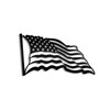 EST. FRONTIER Wave of Freedom: Wavy American Flag Steel Sign