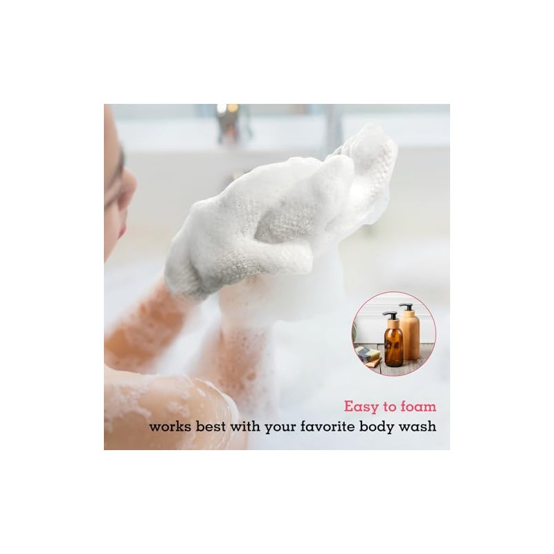 Evridwear - Guantes exfoliantes para baño, ducha, limpieza profunda, acné