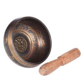 Tibetan Singing Bowl, Exquisite 2.8 Inch Handmade Tibetan Bell Metal Singing Bowl with Striker for Relaxation