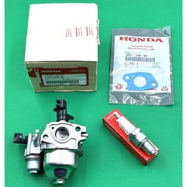 Genuine 16100-Z0T-921 Carburetor Set with 16221-ZH8-801 Gasket and Spark Plug 98079-55846 OEM for Honda GX160 Engine WB30XK2