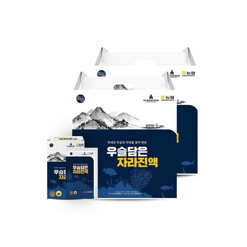 Mi-bbeum Saenghwal Geongang 국내산 우슬담은 자라진액 70ml 1박스 (총 30포)