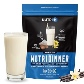 Nutri11 NutriDinner de Nutrillermo | Proteína de colágeno en polvo de animales alimentados con pasto | Colágeno con vitaminas B y magnesio | Suplemento de colágeno para el sueño y la recuperación (1
