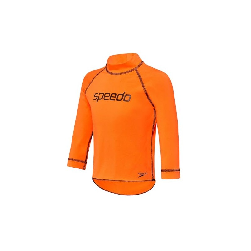 Speedo Boy's Long Sleeve Rash Top, Fluo Orange, 4 Years