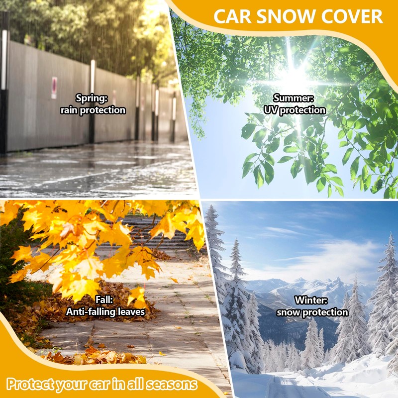 Car Windshield Snow Cover for Ice & Snow Protection,4-Layer Universal