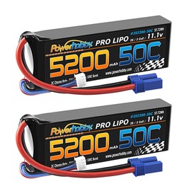 Powerhobby 3S / 3-Cell 11.1V 5200mah 50c Lipo Battery W EC5 Plug/Connector (2 Pack) (EC5)