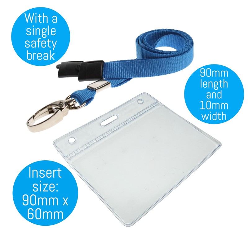 Customcard Ltd Blue Lanyard with ID Card Pocket - Sturdy