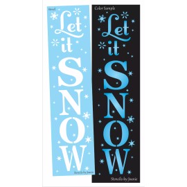 Stencils by Joanie Joanie 24" Stencil Let Snow Stars Winter Flakes Christmas Holiday Cabin Art Sign
