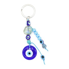 Jasimkiss Evil Eye Keychains Hamsa Hand keychains Protection Good Luck Amulet Charm Key Ring Bag Purse Accessories (G)