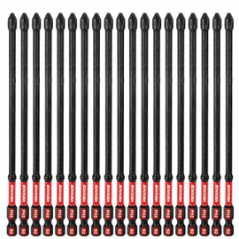 Geinxurn Impact Tough #2 Phillips 6 in. D2 Steel Long Extension Insert Driver Bits,20Pack 1/4 Inch Hex Shank Long Cross Magnetic PH2 Screwdriver Bits Set
