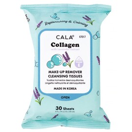 CALA - toallitas desmaquillantes con colágeno (paquete con 30 toallitas)