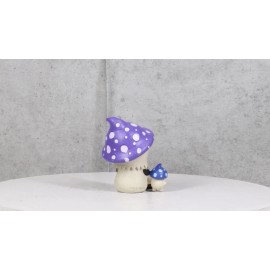 Furry Bones Whimsical Purple Kinoko Mushroom Skeleton Decor Figurine Furrybones