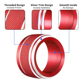 TOMALL Aluminum Audio Volume Switch Knob Cover Trim Compatible with Honda Civic 2022-2025, for CR-V HR-V Pilot, for Acura Integra, VOL Button Cap Surrounding Ring Car Interior Decor Accessories (Red)