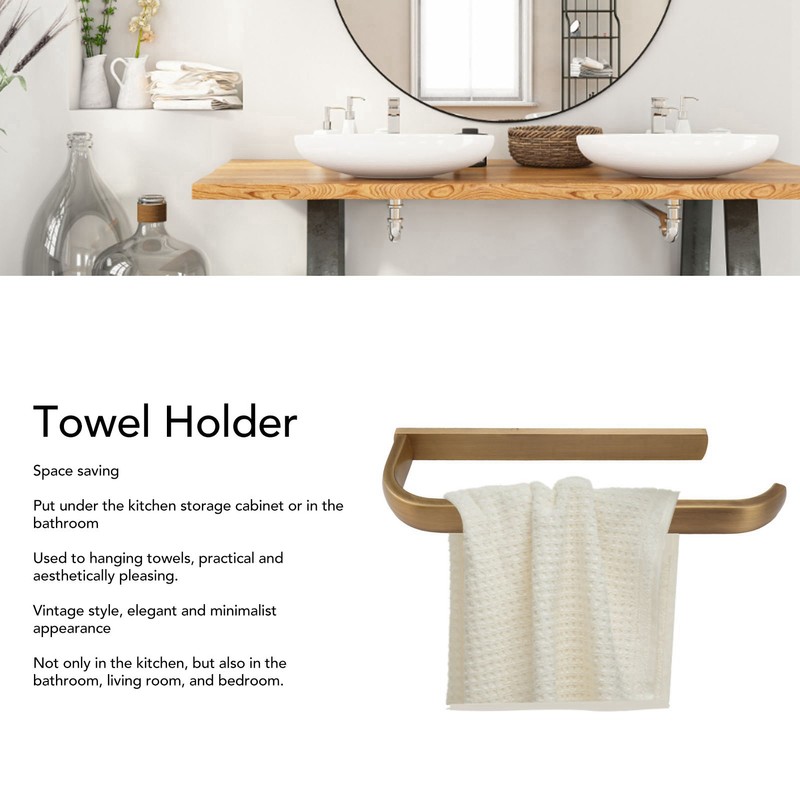 Wall Mounted Towel Rack Stainless Steel Retro Style Space Saving