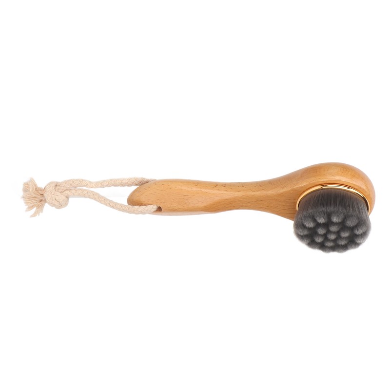 Manual Facial Cleansing Brush Men Women Beech Handle Soft Fiber