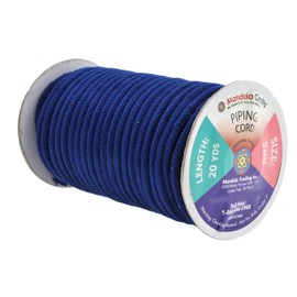 Mandala Crafts Soft Drawstring Replacement Rope Upholstery Crochet Macramé Cotton Welt Trim Piping Cord (Navy Blue, 5mm)