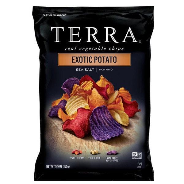 Terra Vegetable Chips, Exotic Potato with Sea Salt, 5.5 oz. (Pack of 6)