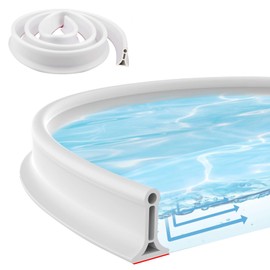 Jortmrd 2M Shower Seal for Bathroom, White, Shower Threshold Shower Barrier, Foldable for Bathtub, Corner Sink (200 x 4 x 3cm)