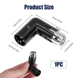 Adjustable 90° Angle XLR Microphone Adapter Extender 3 Pin, XLR Adapter, Flexible Connection in Tight Spaces, Right Angle Audio Connection, Compatible with XLR Cabling, XLR Cable