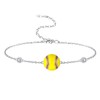 925 Sterling Silver Softball Bracelet Softball Jewelry Gifts for Girls