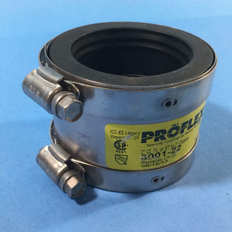 Fernco 3001-22 Shielded Coupling, For Pipe Size 2"