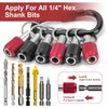 6Pcs Drill Bit Holder Keychain 1/4 Inch Hex Shank Screwdriver