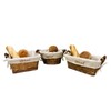 Rectangle Bread Basket with wooden handles and Washable Lining with