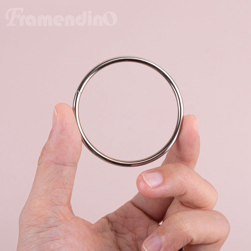 Framendino, 12 Pack Silver Metal Macrame Rings 2 Inch Dream