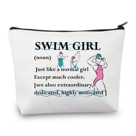 Swim Girl Gifts Swimming Makeup Bag Swim Lover Gifts Swimming Team Gifts Swim Girl Definition Cosmetic Bag Travel Pouch (Swim Girl Bag)